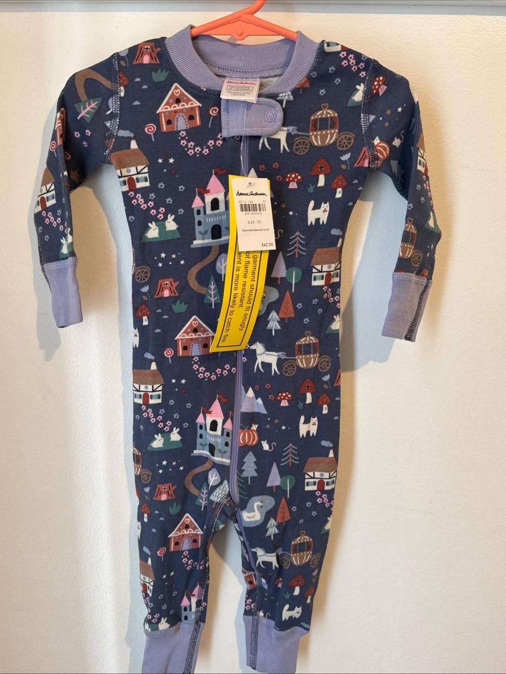 Hanna Anderson Purple Castle Princess Fitted Sleeper Pajamas Sz 6-12 months NWT